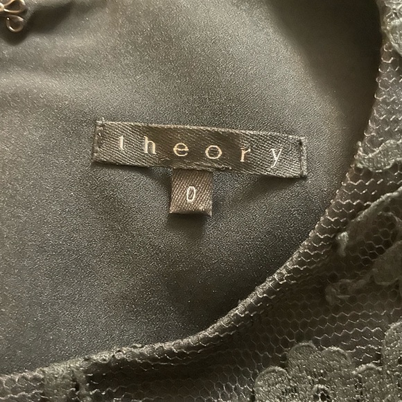 Theory Black Lace Overlay Dress - Size 0 - Picture 7 of 7